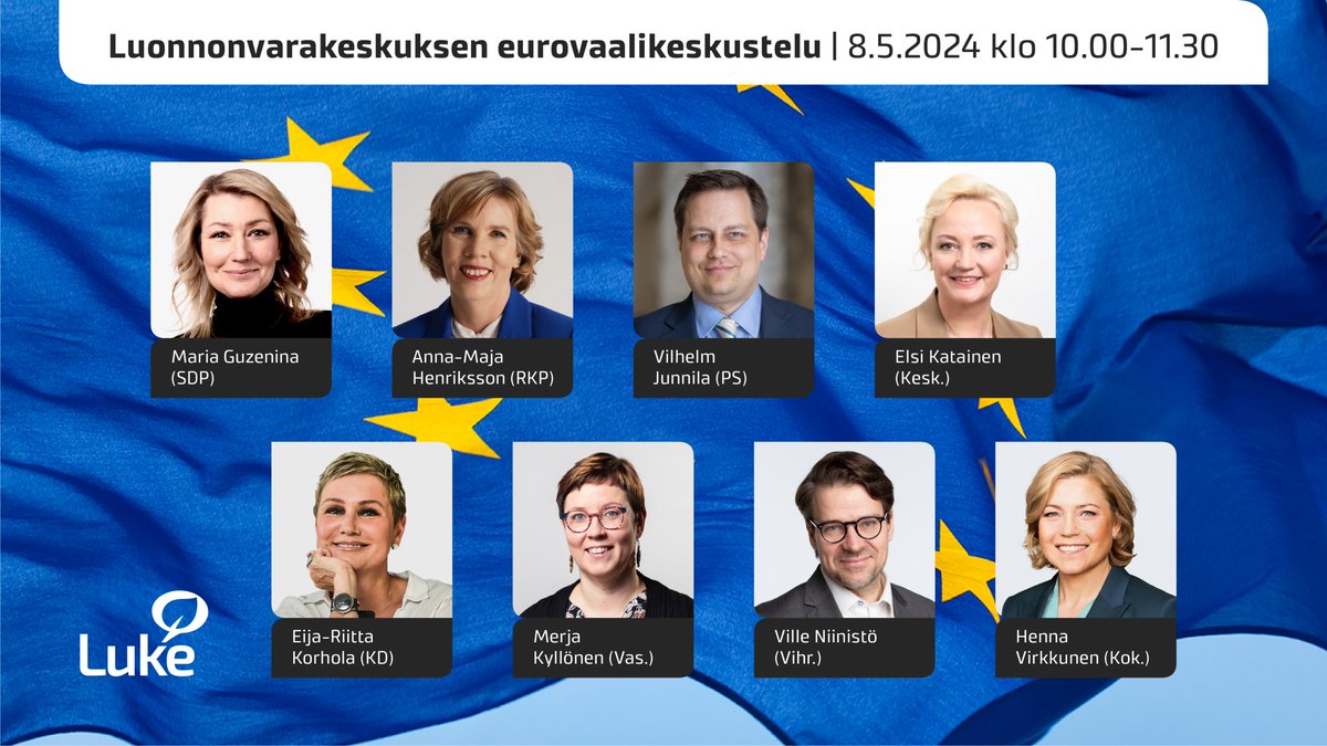 Tervetuloa seuraamaan Luonnonvarakeskuksen eurovaalikeskustelua vihreästä siirtymästä Eurooppa-päivän aattona 8.5. klo 10–11.30. Keskustelussa syvennytään erityisesti metsiin, maatalouteen ja energiakysymyksiin.
Tilaisuutta voi seurata suorana osoitteessa: luke.fi/fi/eurovaalit2…