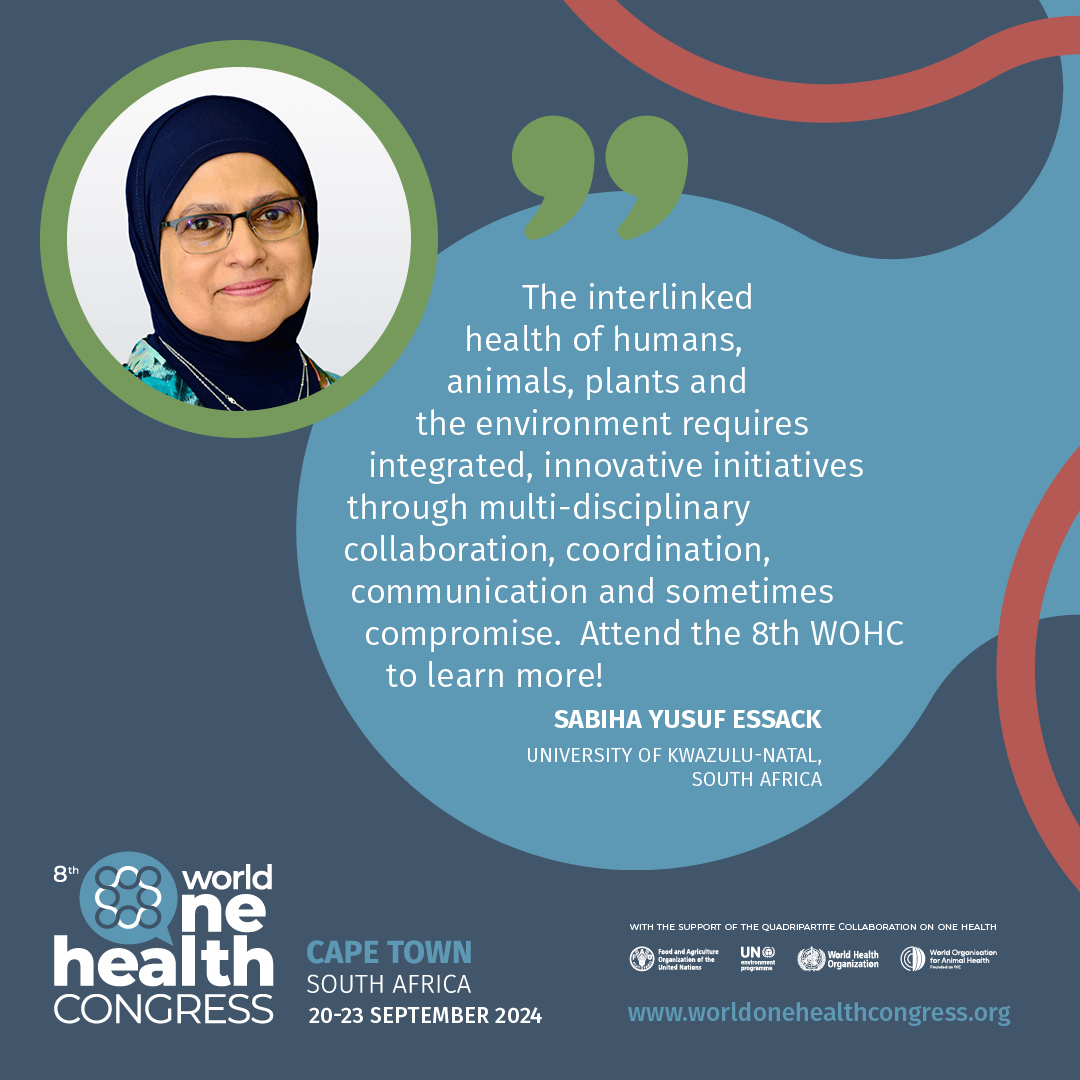 Global One Health Community (@globalohc) on Twitter photo 📢 #WOHC2024 Last call for #abstract submission
🚨 14 April 2024 23:59 SAST / 23:59 CET
Join us in Cape Town 🇿🇦to explore the 🌐 #OneHealth science and policy agenda! 🗒️List of topics globalohc.org/8WOHC
<a href="/EssackSabiha/">Sabiha Essack</a> <a href="/UKZN/">University of KZN</a> 📢 #WOHC2024 Last call for #abstract submission
🚨 14 April 2024 23:59 SAST / 23:59 CET
Join us in Cape Town 🇿🇦to explore the 🌐 #OneHealth science and policy agenda! 🗒️List of topics globalohc.org/8WOHC
<a href="/EssackSabiha/">Sabiha Essack</a> <a href="/UKZN/">University of KZN</a>