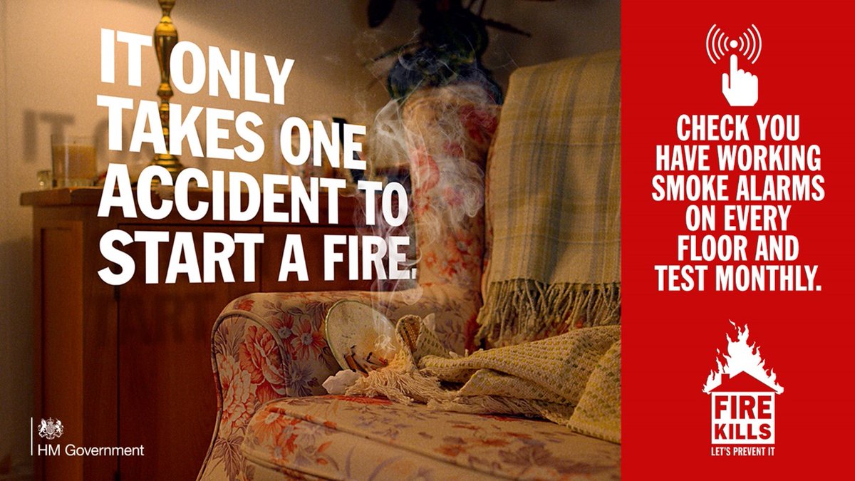 Accidental fires started by cigarettes kill more people than any other fire. When smoking, make sure you #PutItOutRightOut Firefighters recommend you look at our online Home Fire Safety Checker to make sure there are no hidden hazards in your home. orlo.uk/o9KN1