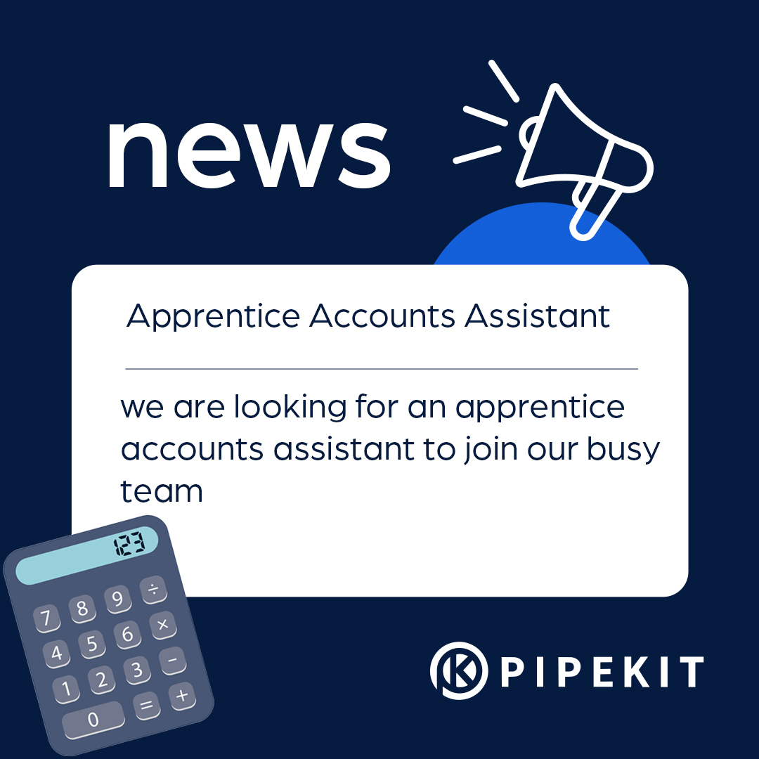 @pipekit are looking for an Apprentice Accounts assistant to join the team. The role will provide experience & knowledge of day-to-day accounts & administrative tasks whilst working towards the AAT Level 2 qualification. 💻 Apply online ow.ly/TuWX50RcCAa #pipekit