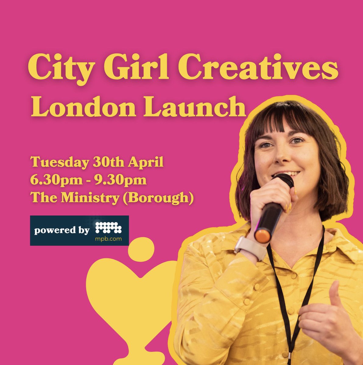 Congratulations to #iAlso100 Pippa Moyle on her upcoming networking event launch, City Girl Creatives, on 30th April at The Ministry. 
Do join if you can! 
citygirlnetwork.com/tickets/city-g…