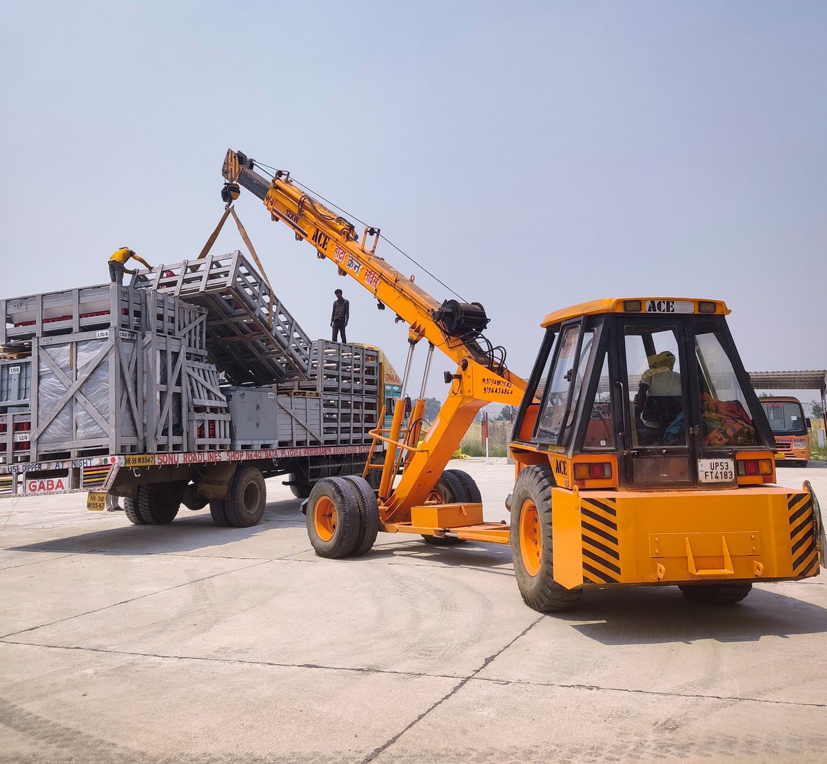 Much awaited ILS Equipment (RTS -734,CAT-I) arrived and unloaded at Kushinagar Airport in presence of CNS In-Charge. It has been procured and imported from NPO 'RTS', Russia. Civil Electrical works have been started,Installation process will start soon. @AAI_Official @aaiRedNR