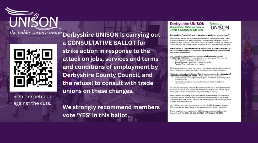 Also, if you worked at Godkin House, Chatsworth House, New Mills Area Office or have changed your work location WE NEED TO KNOW, as incorrect information could invalidate a ballot and leave UNISON open to legal challenge.