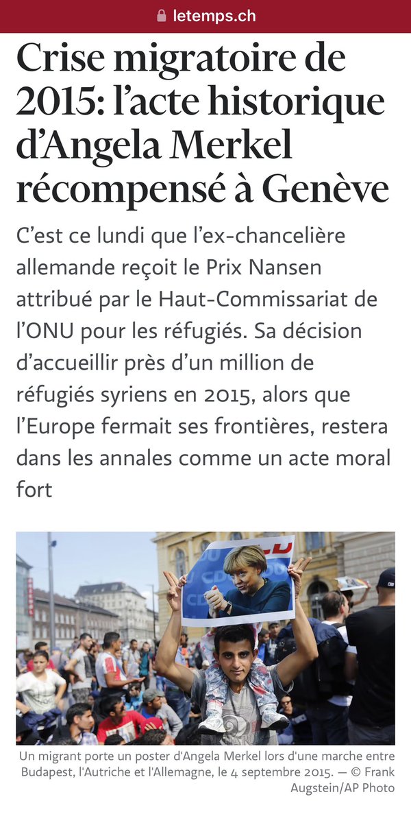 Angela Merkel avait ouvert les vannes en 2015, elle a même été récompensée pour cette vague migratoire (au total c’est près de 2 millions de migrants). Hier, le PPE a voté le pacte migratoire. Quelque soit le parti, ils continuent à poursuivre cette logique et se lavent les mains…