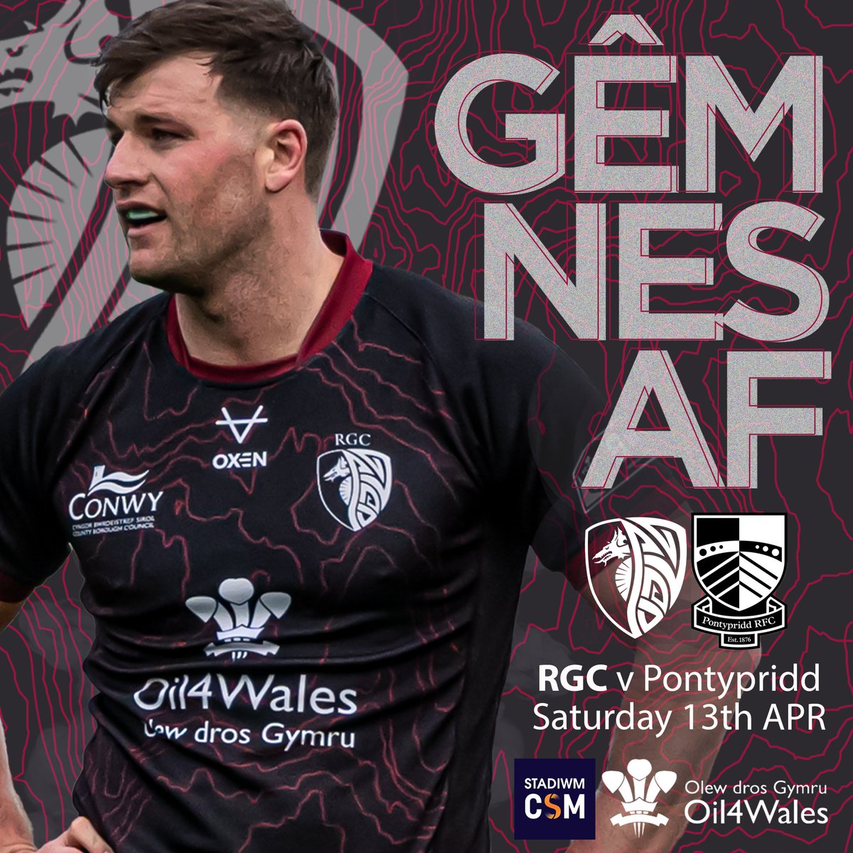 Back at @StadiwmCSM on Saturday as we play @PontypriddRFC Tickets available online or on the gate venuecymru.co.uk/rgc-home-fixtu…