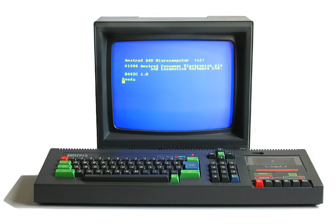 #TodayInHistory 1984 - #Amstrad releases the CPC 464 personal computer. It  features a #Z80 cpu, 64kB RAM, includes a monitor and built-in tape drive. More than 2 million units sold in Europe. #retrocomputer #retrocomputing
