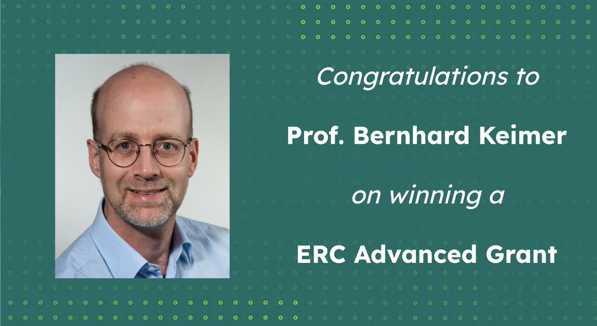 We are thrilled to announce that one of our directors, Prof. Keimer, has won a @ERC_Research Advanced Grant, one of the most prestigious grants in the EU! Congratulations, Prof. Keimer! 🥳 Read more about the ERC Advanced Grants at the following link. erc.europa.eu/news-events/ne…