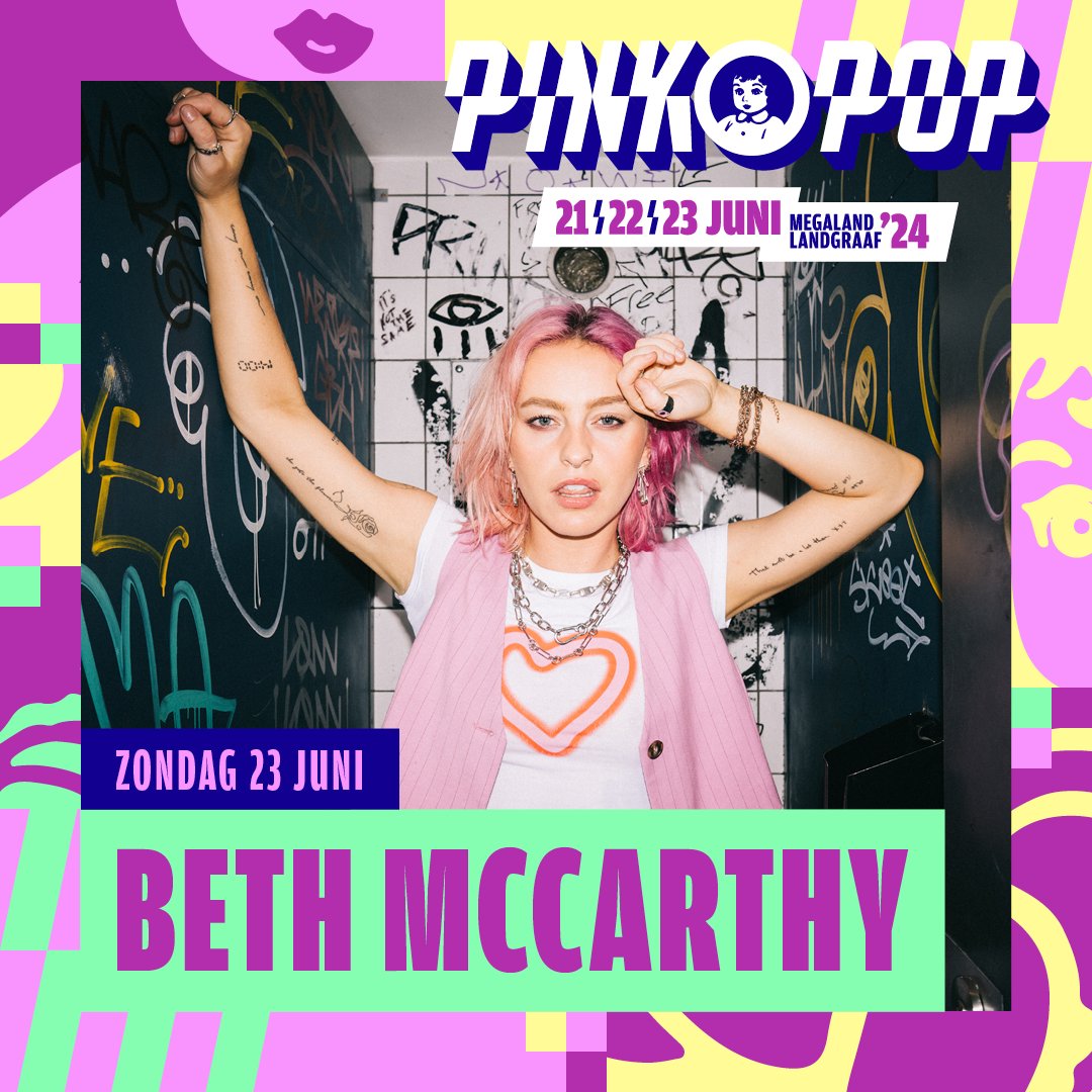 Beth McCarthy komt op 23 juni naar Pinkpop! Met haar roze persoonlijkheid en krachtige stem knallen haar hits deze zomer over onze festivalweide 💖 Wegens onvoorziene omstandigheden is TALK helaas genoodzaakt zijn show op Pinkpop te annuleren, hij is er in juni daarom niet bij.