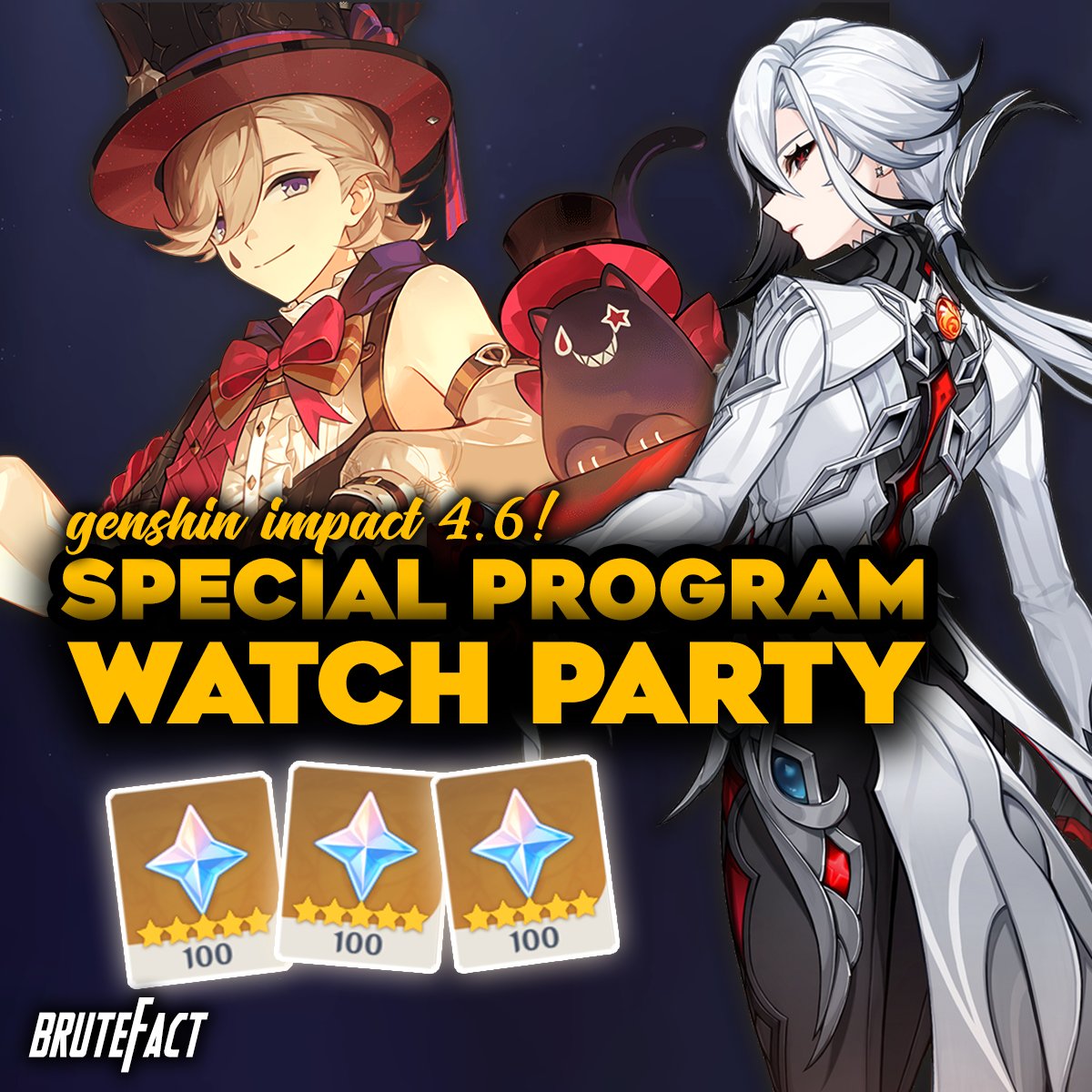 BruteFact13's tweet photo. Hey everyone! The Genshin 4.6 Special Program is happening on 12th April at 8:00 am (UTC-4) / 5:30pm (UTC+5:30)!  I will be hosting a watch party for 4.4 livestream.    

Join: https://t.co/2ng5Z7n4hE

What are you most excited for? Comment down below
#Arlecchino #Genshinlmpact https://t.co/g4kXTDgmh5