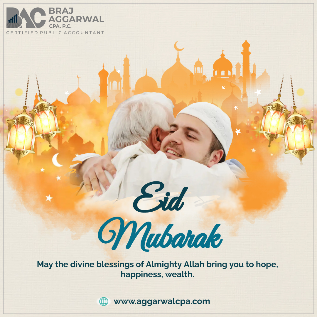 Braj Aggarwal, CPA, P.C. wishes you a Happy Eid Mubarak! On the auspicious occasion of Eid-ul-Fitr, may Allah bless you with wisdom, strength, and perseverance to overcome any challenges that come your way. #eidmubarak #eid #ramadan #muslim #islam #happyeid #business