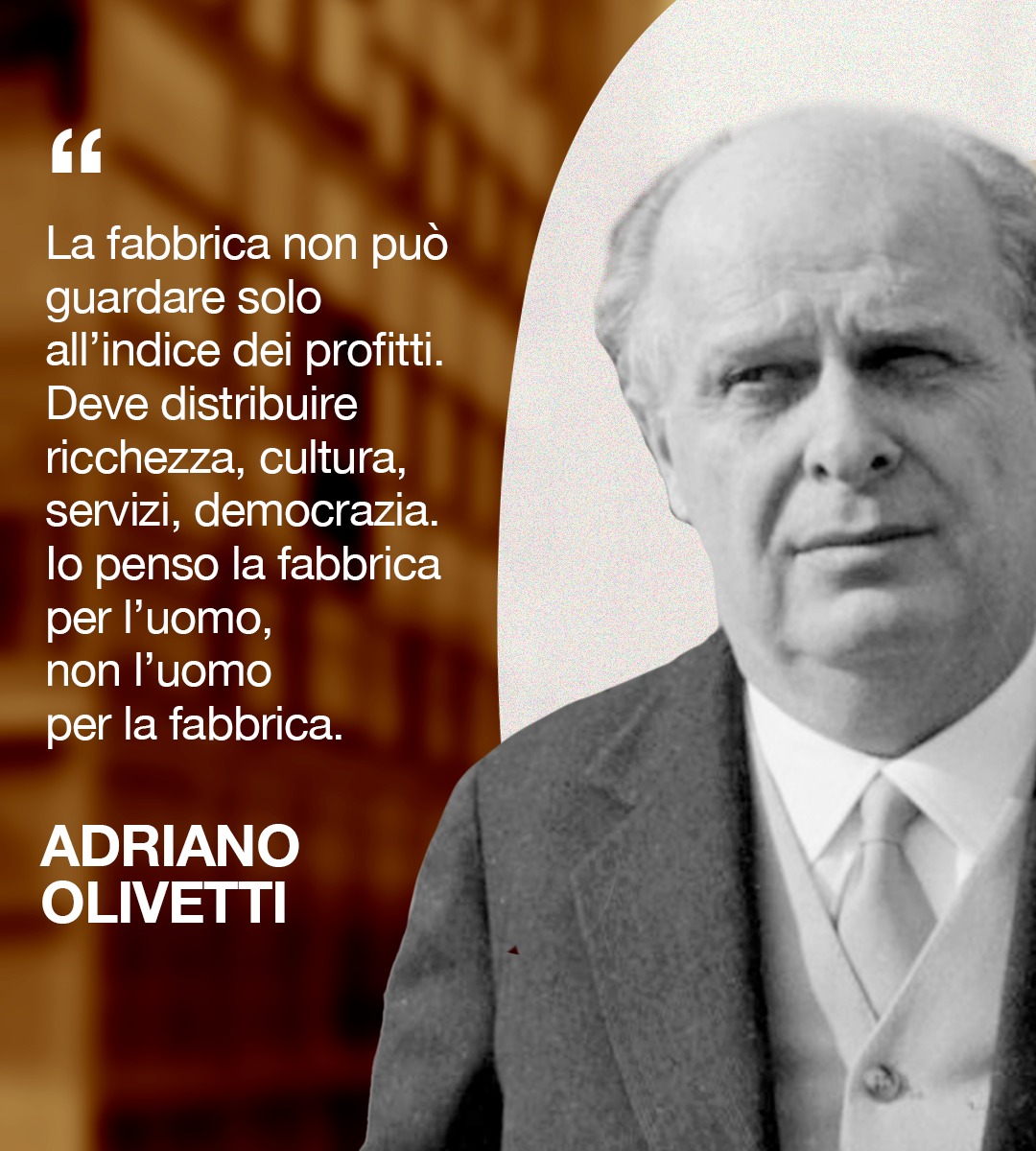 Nel giorno della sua nascita celebriamo Adriano Olivetti, imprenditore visionario che ha lasciato un'impronta indelebile nel mondo dell'industria italiana. Il suo approccio ha rivoluzionato il concetto di lavoro e di produzione, mettendo al centro il benessere dei lavoratori e