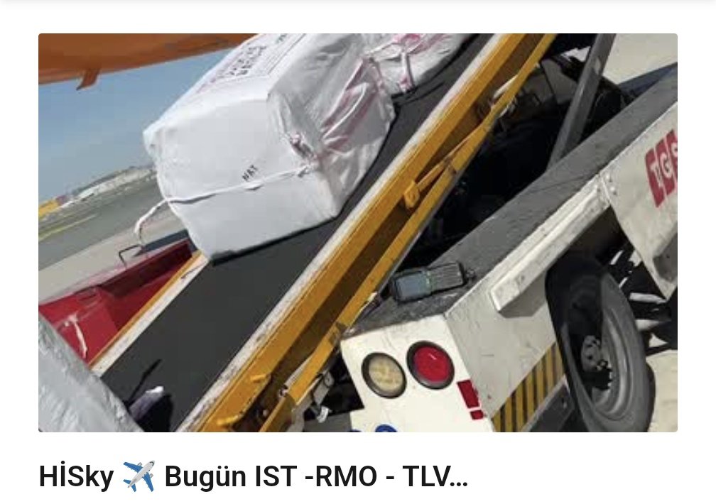 İsrail ile ticaret yalnız gemi yoluyla ya da hep doğrudan gerçekleşmiyor. Örneğin Ramsan Makina acil ihtiyaç duyulan bazı malzemeleri uçakla gönderdi. İstanbul'dan Moldova'ya, oradan Tel Aviv'e. (sevkiyat tarihi 7 Nisan 2024)