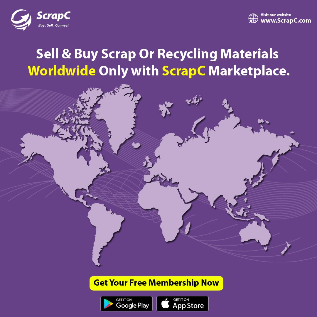 Expand your market globally with ScrapCMarketPlace! Sign up for free and start trading worldwide. 🌍💼

📲 Get your membership now: app.scrapc.com/downloadapp 
🌐ScrapC.com

#ScrapCMarketplace #RecycledMaterials #ScrapYourWay #Paper #Plastic #Fabric #Metal #Woods