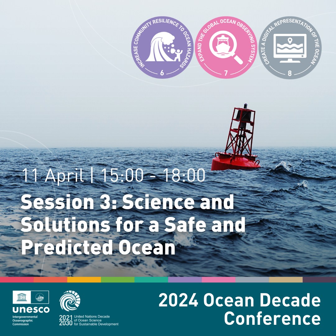 Don't miss the #OceanDecade24 Session 3 today at 15:00 CET, where we will hear a review of the Whitepaper for Ocean Decade Challenge 7: Expand the Global Ocean Observing System, followed by a series of presentations on innovative solutions! Livestream➡️webcast.unesco.org/events/2024-04…