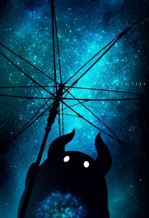solo looking at viewer outdoors horns sky no humans night  illustration images