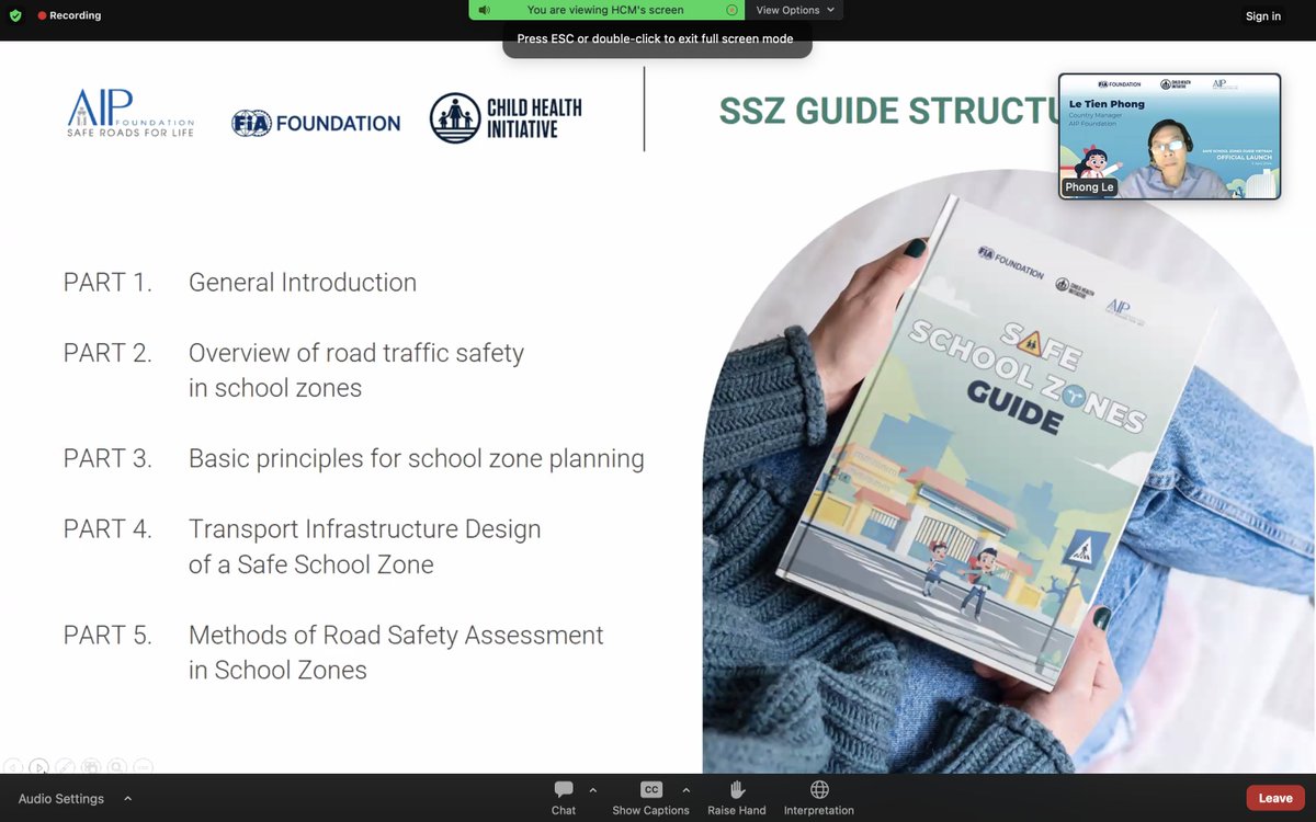 Phong Le, Country Manager for Vietnam at AIP Foundation, proudly shares an overview of the Safe School Zones Guide with the world. ➡️Follow the webinar live on Zoom: lnkd.in/ey7C4iY8 🌟We will share the link to the SSZ Guide after this global launch! #RethinkMobility