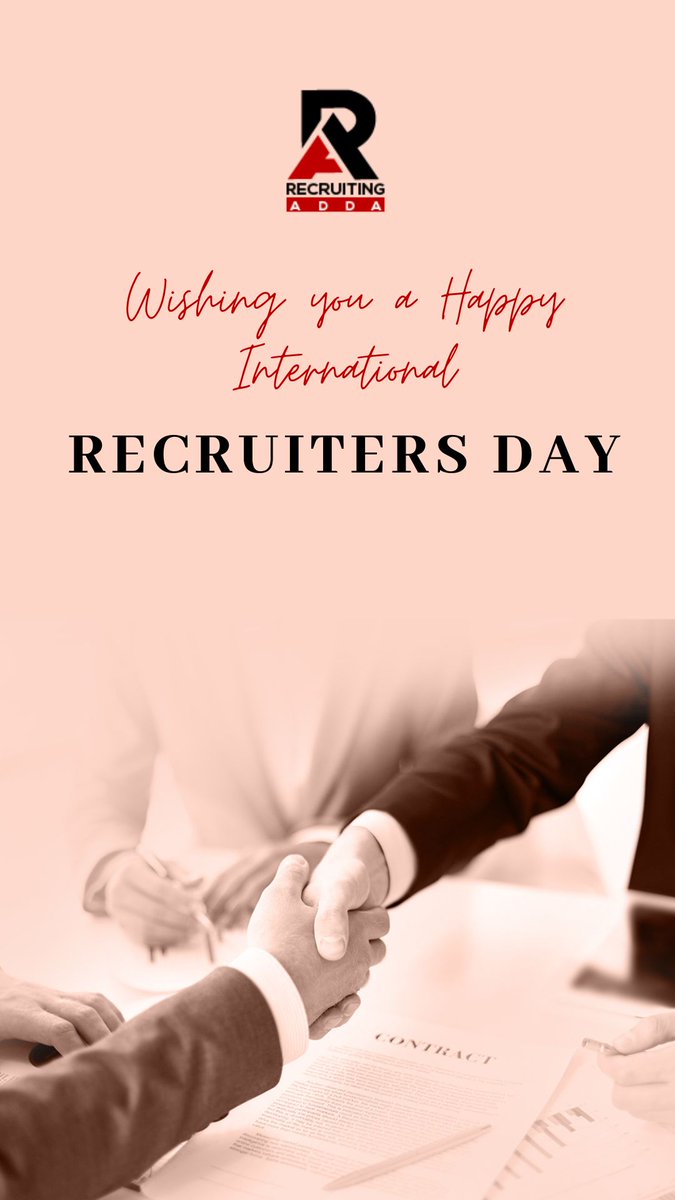Happy International Recruiters Day! To all the talent hunters out there, thank you for connecting dreams with opportunities!💼Your dedication transforms lives and builds teams. Here's to your continued success!🌟#TalentAcquisition #Internationalrecruitersday2024 #recruitingadda