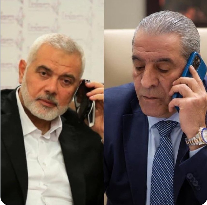 PLO Secretary-General Hussein al-Sheikh called Hamas leader Ismail Haniyeh to offer condolences over the death of his sons and grandchildren in an Israeli strike.