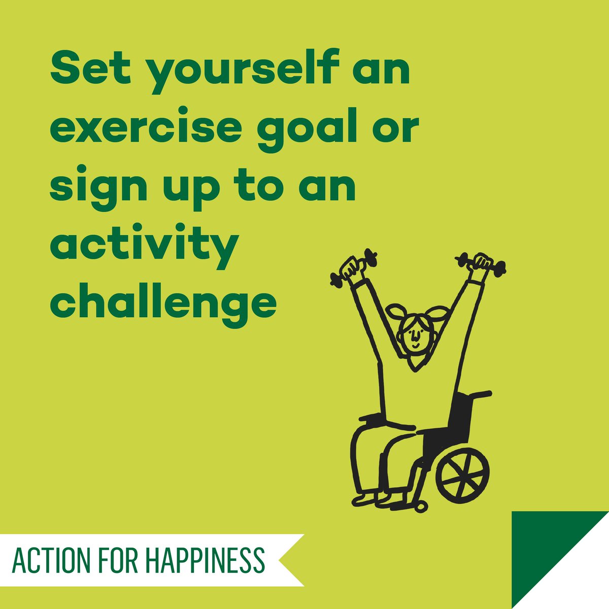 Active April - Day 11: Set yourself an exercise goal or sign up to an activity challenge actionforhappiness.org/active-april #ActiveApril