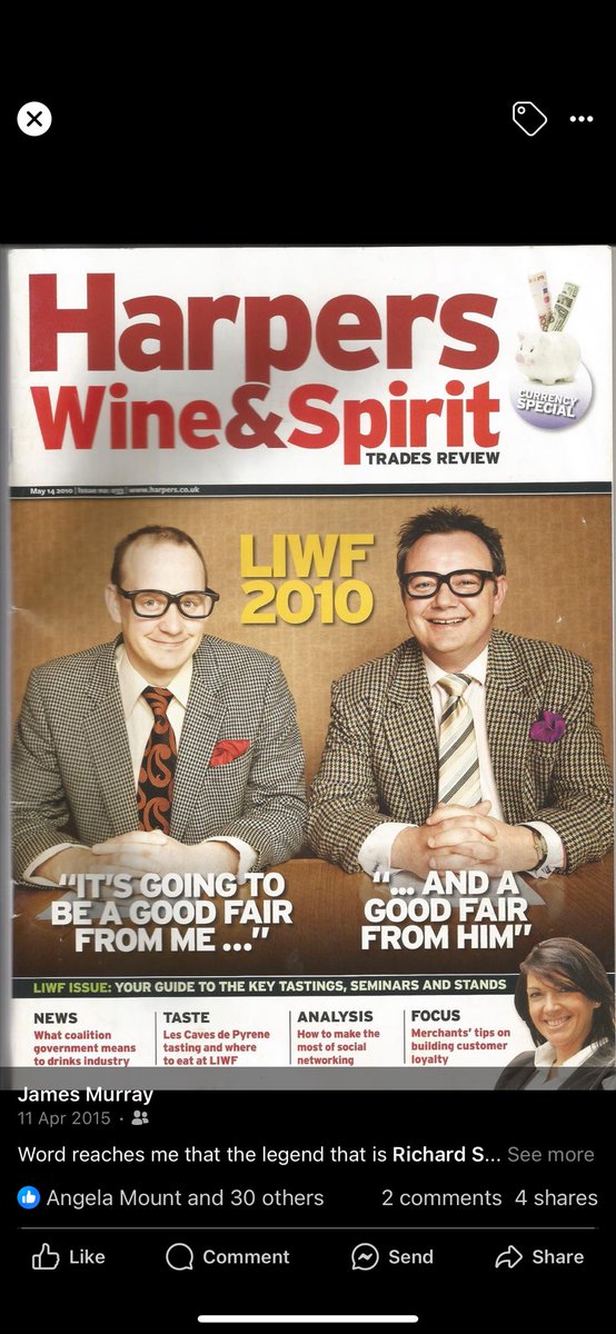 9 years ago and one of the best covers we did during my time on @HarpersWine. Well played @Will_Broadfoot & James Murray for being such good sports to do this. And great to see nearly 10 years later @londonwinefair has a “good fair” planned for Olympia May 20-22.See you all there