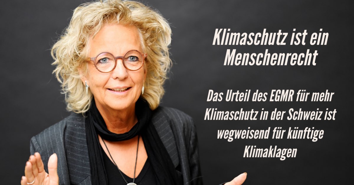 GrueneBeate's tweet image. Mangelnder #Klimaschutz verletzt die #Menschenrechte. Dieses Urteil des #EGMR ist wegweisend für weitere Klagen für besseren Klimaschutz. Und geschafft haben das Seniorinnen aus der Schweiz. Das ist beeindruckend.