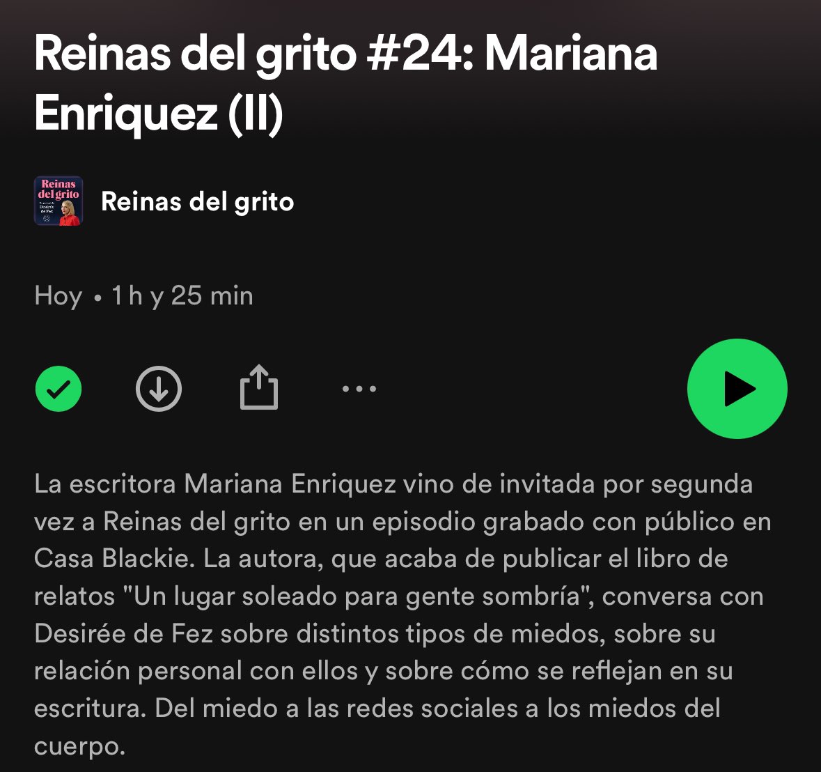 DesireedeFez's tweet image. Mariana Enriquez volvió a venir de invitada a Reinas del grito, en un episodio que grabamos en directo en @CasaBlackie, y estuvo, como siempre, brillante. Os lo comparto. Mil gracias Mariana querida, @BlackieBooks y @AnagramaEditor ❤️ open.spotify.com/episode/1Pwali…