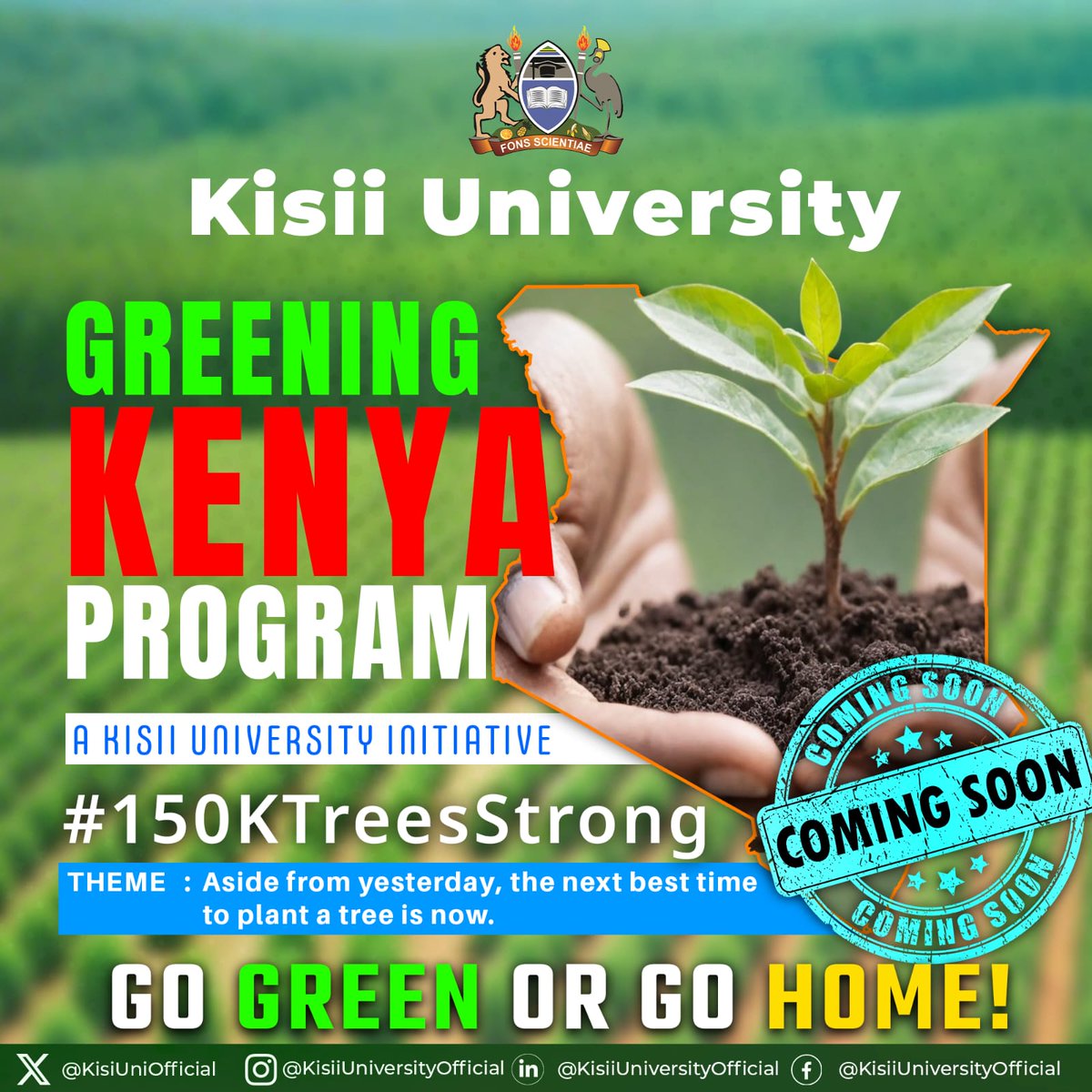 Planting trees ensures a better future for our progeny and the protection of our country and world. Kisii University, let's Begin. #KisiiUniversity @EduMinKenya @HELBpage @UFKenya