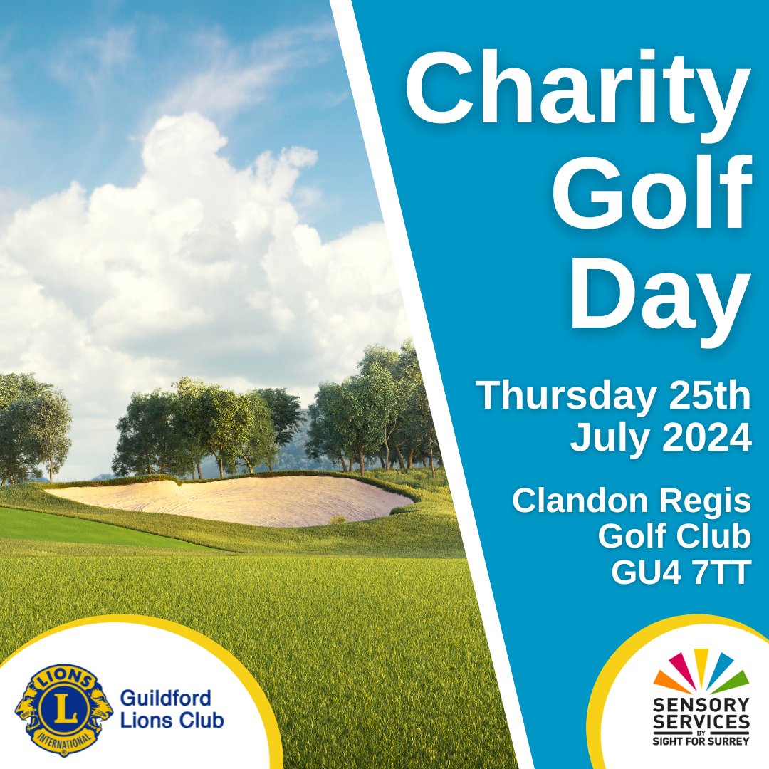Join us for a day of tee-rific golf in the Surrey Hills @ClandonRegisGC with our partners @GuildfordLions - Thursday 25th July 2024 - 2 course lunch - Auction, Prizes to be won! To secure your spot today, please send an Email to: GuildfordLionsGolf@gmail.com #CharityGolfDay