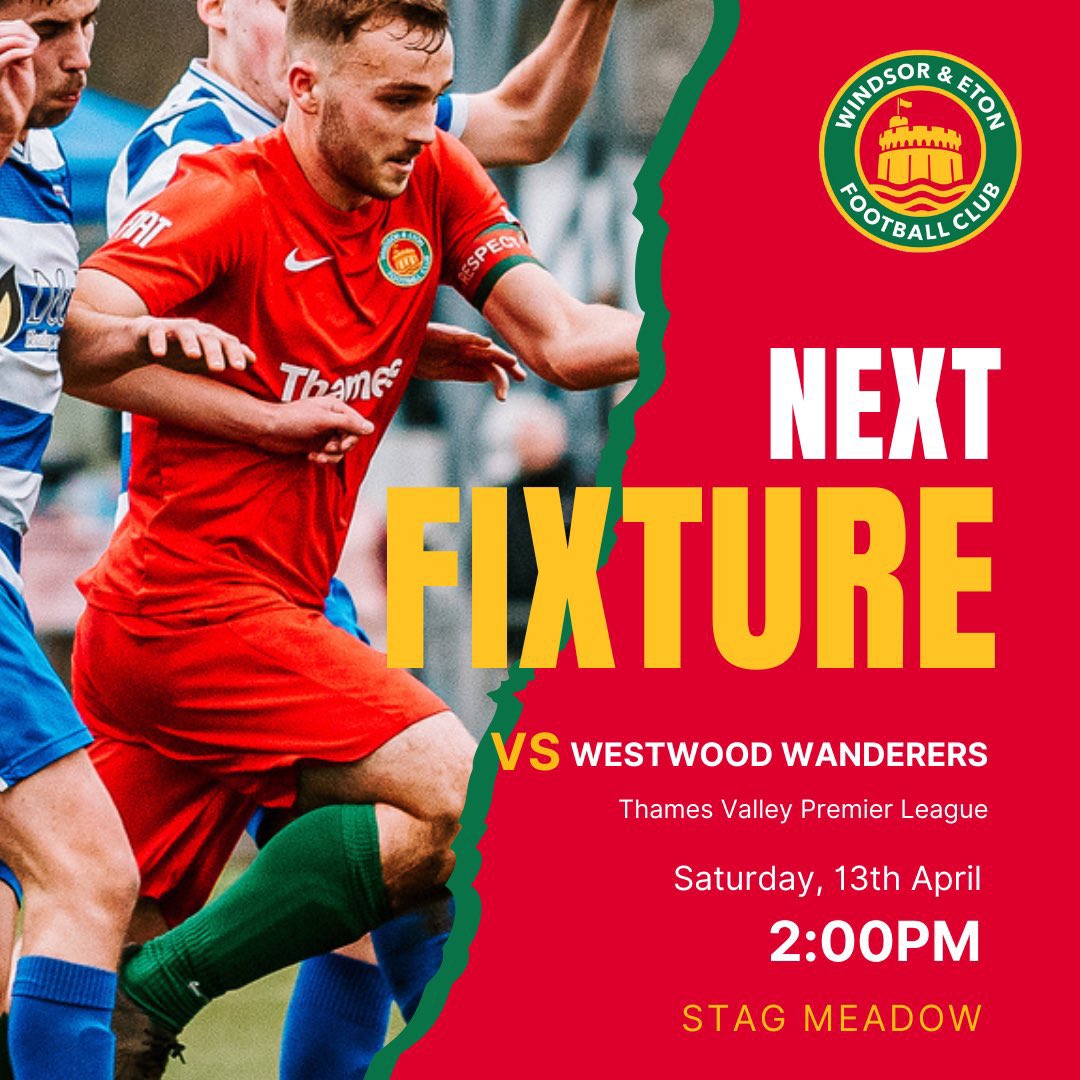 2️⃣ more days!! Let’s get as big a crowd for this home game against League leaders @FirstWestwood as we can to help the lads get back to winning ways and still have a say in this title race 👊 FREE ENTRY! ⏰ 2pm kick off 👍