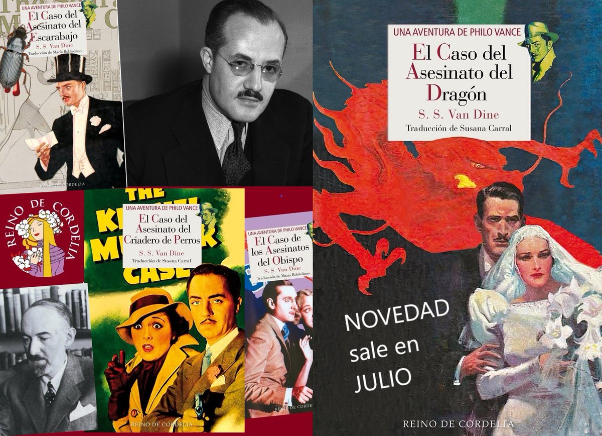 El 11 de abril de 1939 muere a los 50 años, 🖋️S.S. Van Dine Creador del sofisticado Philo Vance, uno de los detectives más famosos y renovadores de la #Literatura de #Misterio. Le dedicó 12 #novelas, aquí editadas por @reinodecordelia que lleva publicadas seis y otra en camino...