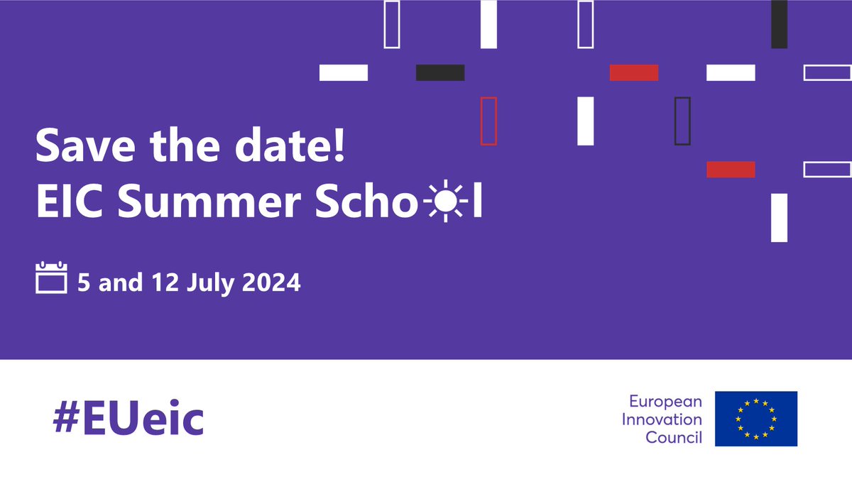 Save the date!

#EUeic Summer School 🌞 is organising two online sessions on mastering access to finance for #innovators.

📅 5 July - Dive into the world of investors 
📅 12 July - Perfect your pitch deck

Learn more ➡️ bit.ly/3vWUvLr