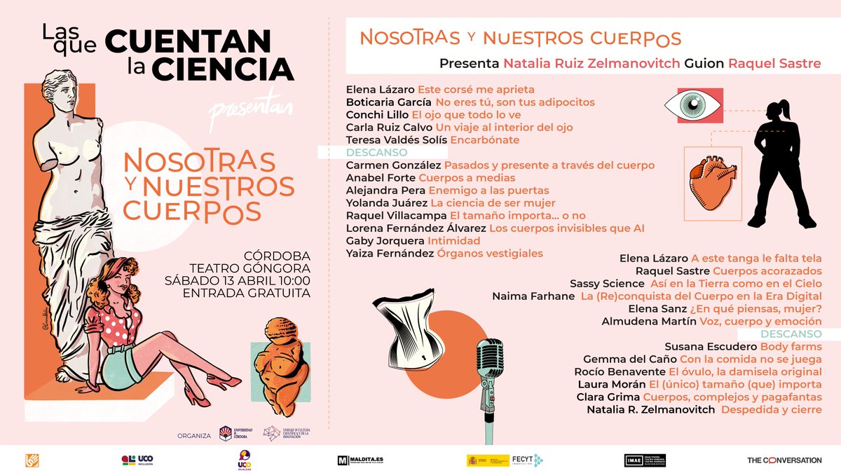 🔴ÚLTIMA HORA🔴 🎟️Tenemos algunas entradas de última hora para #LasQueCuentanLaCiencia ✨Si te apetece echar el sábado en este espectáculo con todas estas 👇divulgadoras increíbles, envía un correo a eventosucc@uco.es indicando si quieres entrada de mañana o de tarde