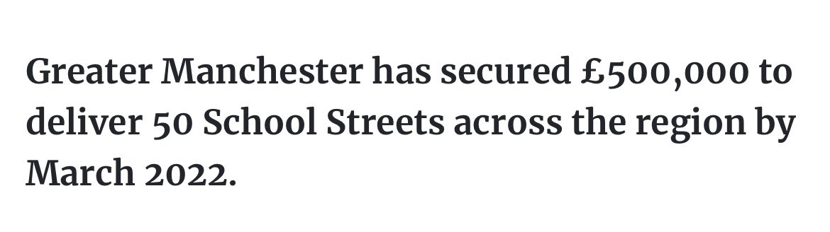 This would be a positive first step. But didn’t @AndyBurnhamGM commit to 50 GM School Streets 3 years ago? To be delivered by March 2022? airqualitynews.com/health/greater… If this pledge is to be taken seriously can we have an update on that first please Andy @AndyBurnhamGM? @jackfifield