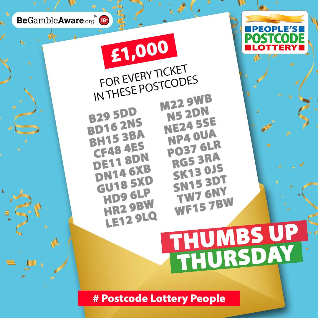 How’s about this for a #ThursdayThought… If you won £1,000 in today’s #DailyPrize, who’s the first person you’d tell? 📞 

Check out the list below to see if you’re on it, #PostcodeLotteryPeople! 🏡

postcodelottery.co.uk/lottery-result…