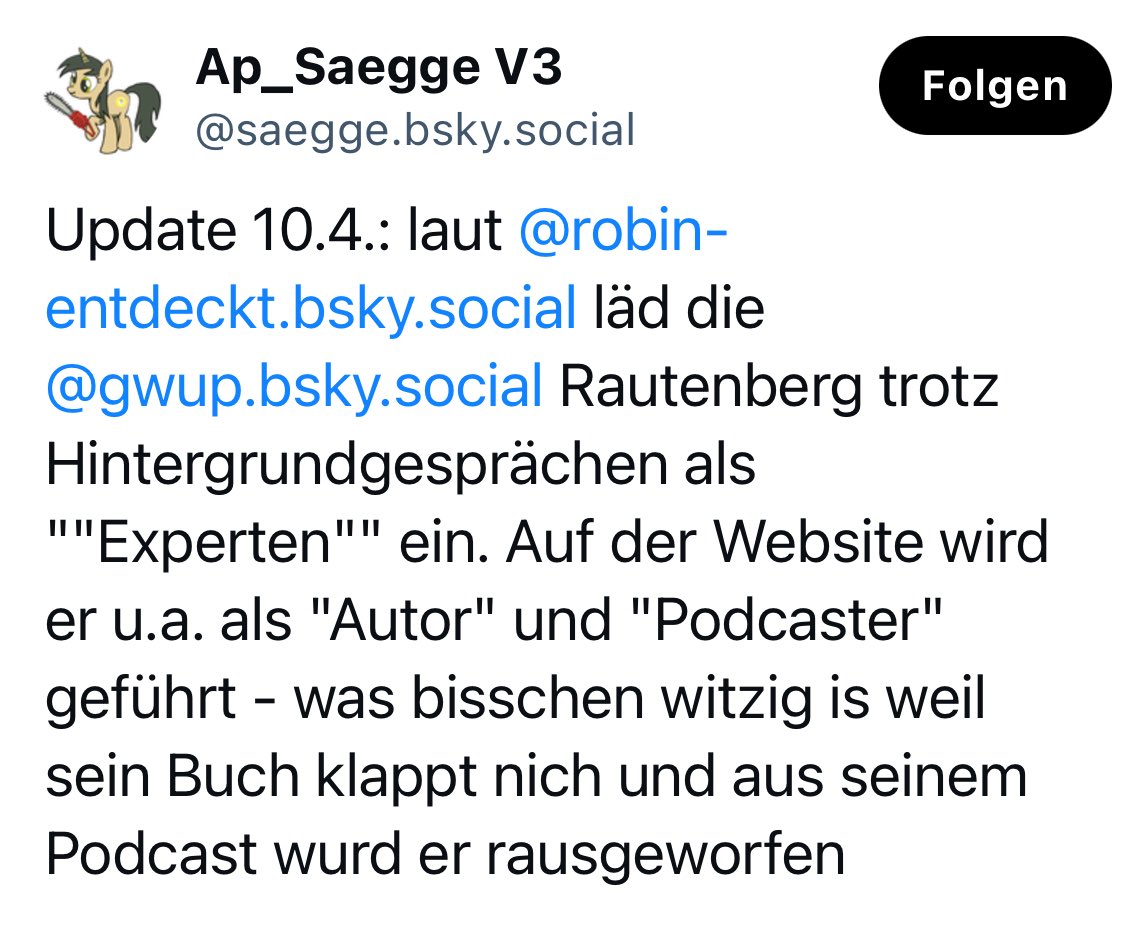 🤝 Kontaktschuld-Vorwürfe gegen #TeamHümmler auf BlueSky: Unter dem Logo der #GWUP tritt der "umstrittene" Autor und Podcaster Oliver Rautenberg auf. Soll er das dürfen können, obwohl eine externe Bubble dagegen ist? 😱

#TeamHümmler schweigt.

Thread: bsky.app/profile/saegge…