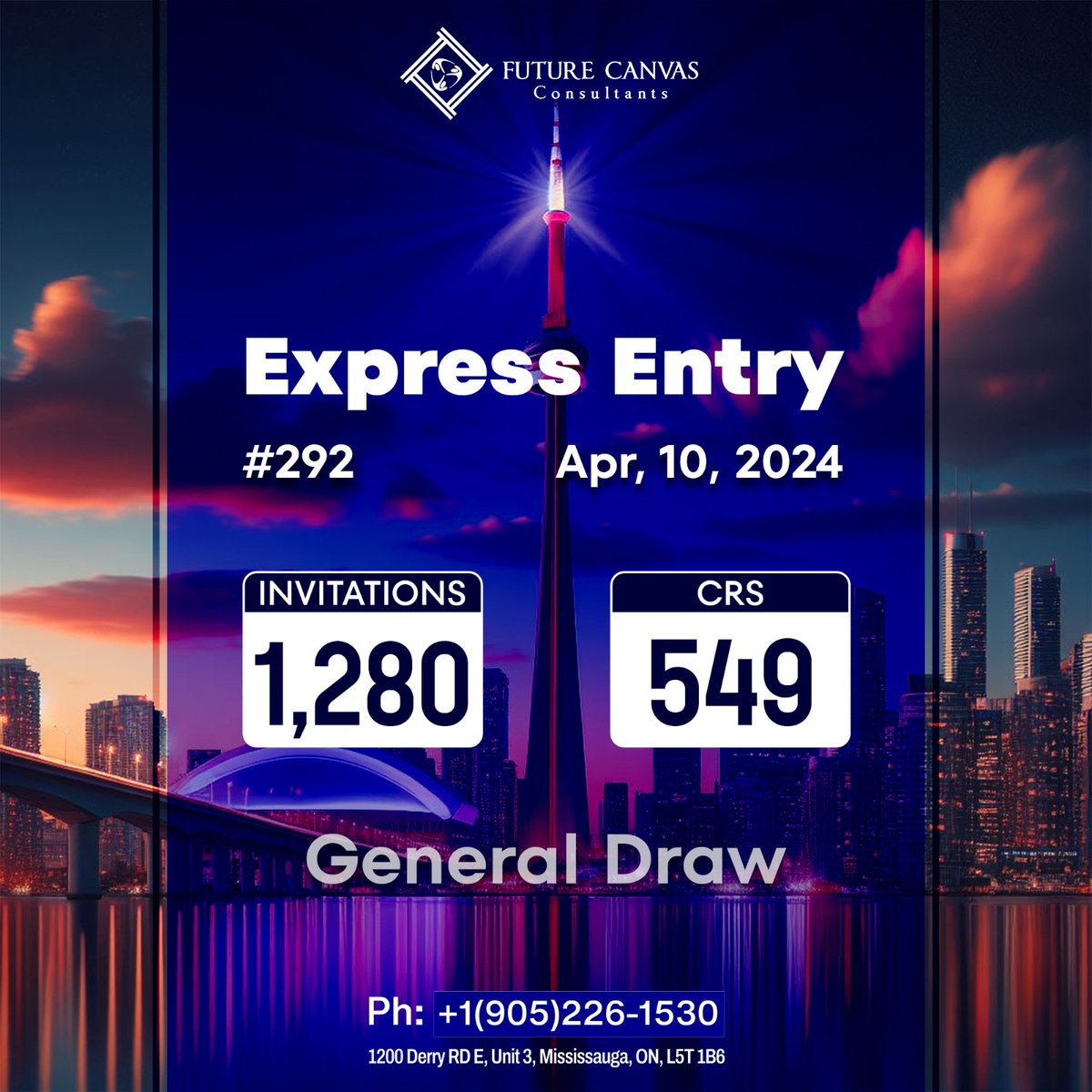 This draw specifically targets candidates with a strong CRS score of 549 or above.  If you qualify, this could be your golden ticket to starting a new life in Canada!🇨🇦

#FutureCanvas #Canada #ExpressEntryUpdate #CanadianImmigration #ExpressEntryDraw