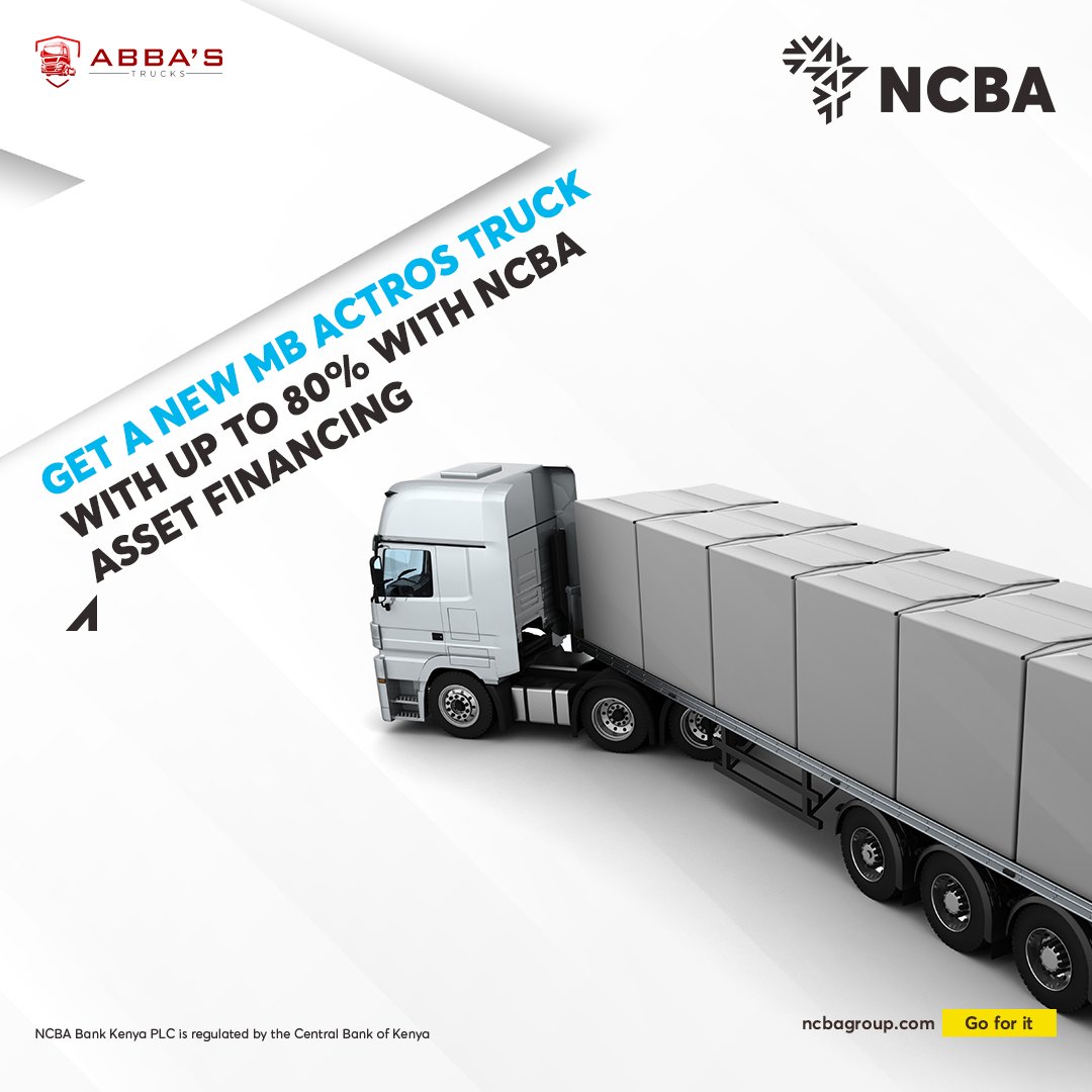 Ignite your business success with an MB Actros Range from Abbas Trucks! Get up to 80% financing, low rates, and flexible 48-month plans from NCBA. Contact us now at assetfinance@ncbagroup.com. T&Cs apply. #NCBATwendeMbele #GoForIt #NCBAAssetFinance