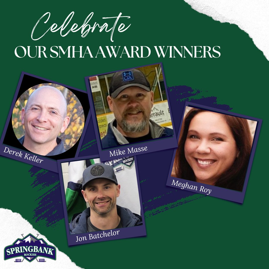 Meghan Roy - Justin Ikebuchi Memorial Award - Volunteer of the Year
Jon Batchelor - SMHA Coach of the Year
Mike Masse - SMHA Long-Term Service Award
Derek Keller - Hockey Calgary's Association Volunteer of the Year