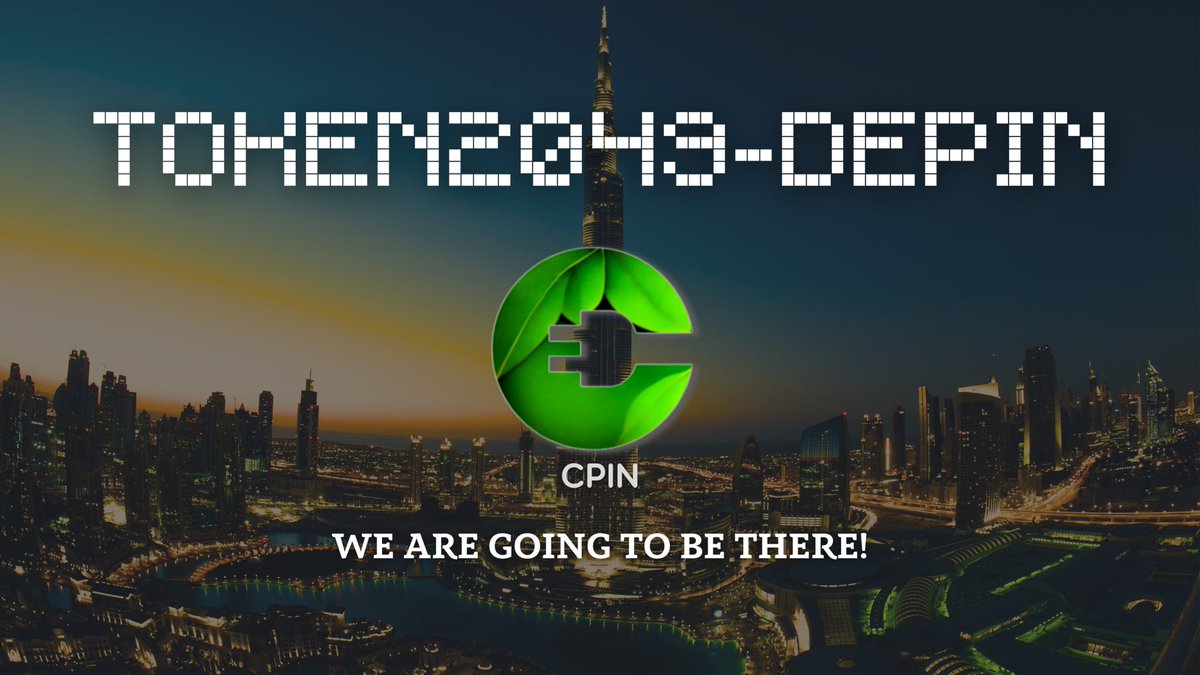 🌍 #CPIN will be 🇦🇪 at #TOKEN2049   in Dubai between April 15-19! 🚀 🌱 We can't wait to meet #DePIN developers and partners 🔥 Who else is going? 🙌 Meet us there to discover how we are shaping the future of the energy industry! 😎✈️🚘
