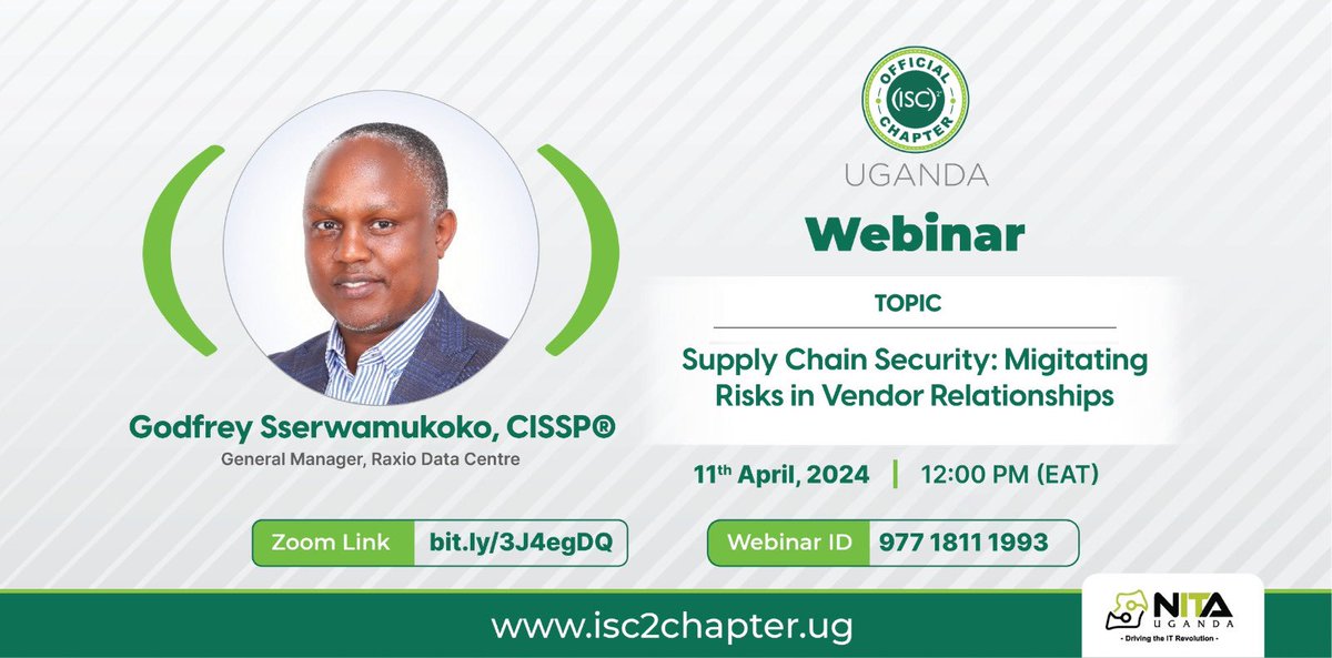 Join us this afternoon at 12:00 pm for an engaging conversation about how to mitigate risks in vendor relationships. Register and join : zoom.us/webinar/regist… #DigitizeUG