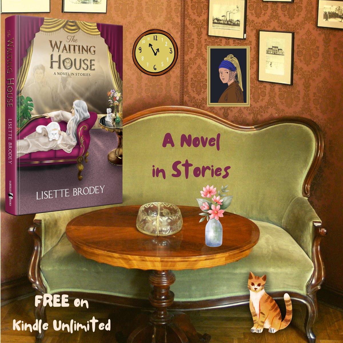 THE WAITING HOUSE: A Novel in Stories A former Santa, Alejandro, feels unworthy of love or happiness 🎅 Fiona lives in the shadow of her late movie-star mother ⭐️ Karrie holds a seance for her not-so-dead 'boyfriend.' ✨ mybook.to/WaitingHouse #LitFic 📕 #KU