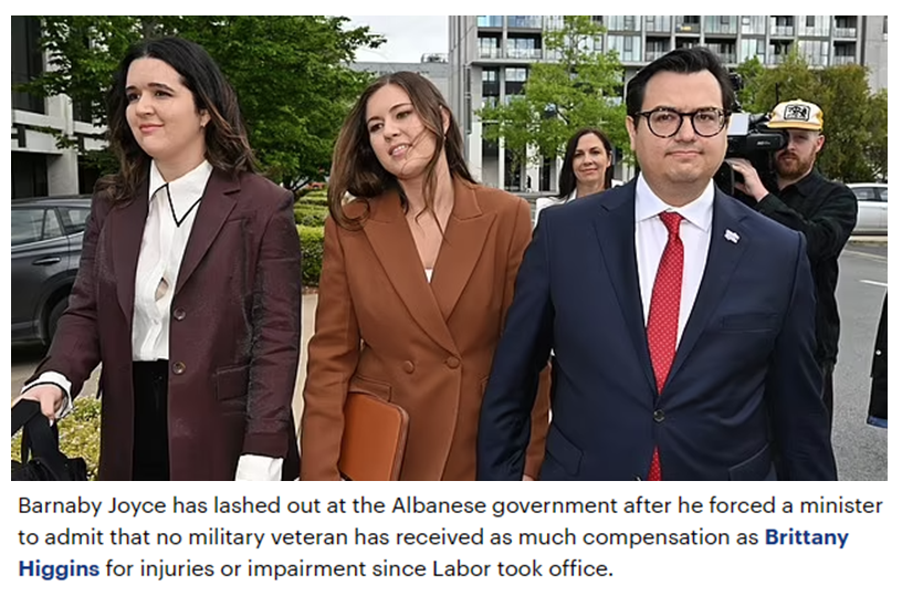 Imagine that. 
No military veteran has received as much compensation.
Brittany Higgins was handed $2.4million over claims that have never been proven. Now an Albanese government minister has made a staggering admission. 
#BrittanyHigging #BruceLehrmann #DavidSharaz #LisaWilkinson…