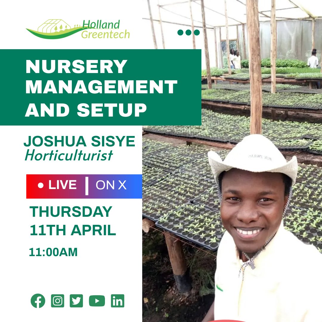 We are going to be LIVE in a few minutes showcasing a Nursery Bed setup and layout. We are having guests joining in today.
#pest #hollandgreentech #agric #agro #agronomy #soil #HollandGreentech #nursery #potting #seedling #peat #peatmoss #agriculture #agronomy #agro