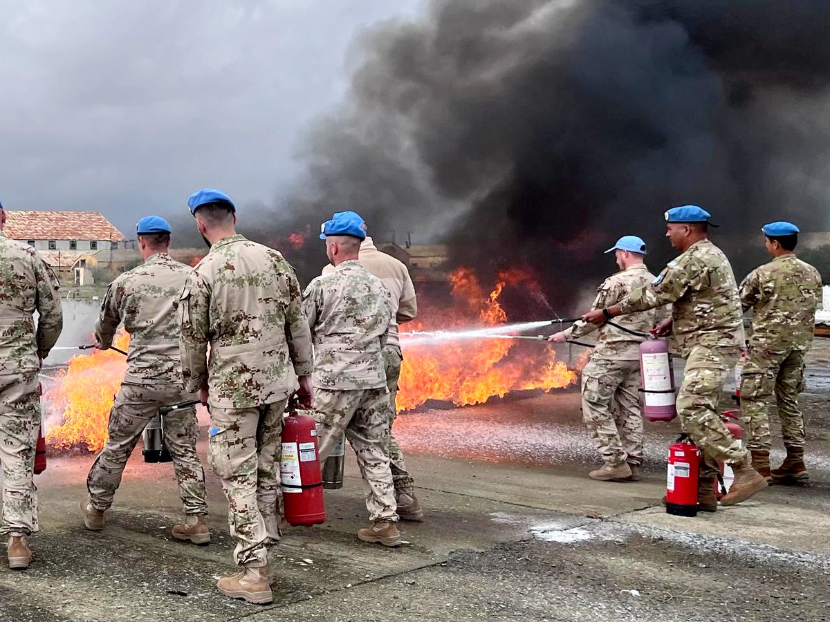 #PeaceBegins with 🔥 prevention! With summer season approaching, #UNFICYP continues to prepare to any fire inside the 180km #bufferzone. The Mission's Fire Unit trained 27 newly arrived #peacekeepers on fire safety management ahead of the high-risk summer season in #Cyprus. #A4