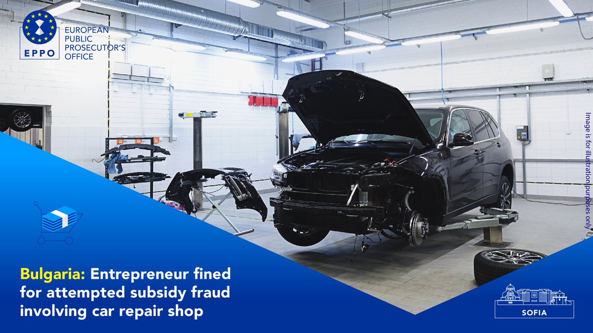 An entrepreneur used forged documents to claim EU funding to build a car repair shop. The investigation led by our office in Sofia 🇧🇬 prevented a damage of €200 000. More: eppo.europa.eu/en/news/bulgar…