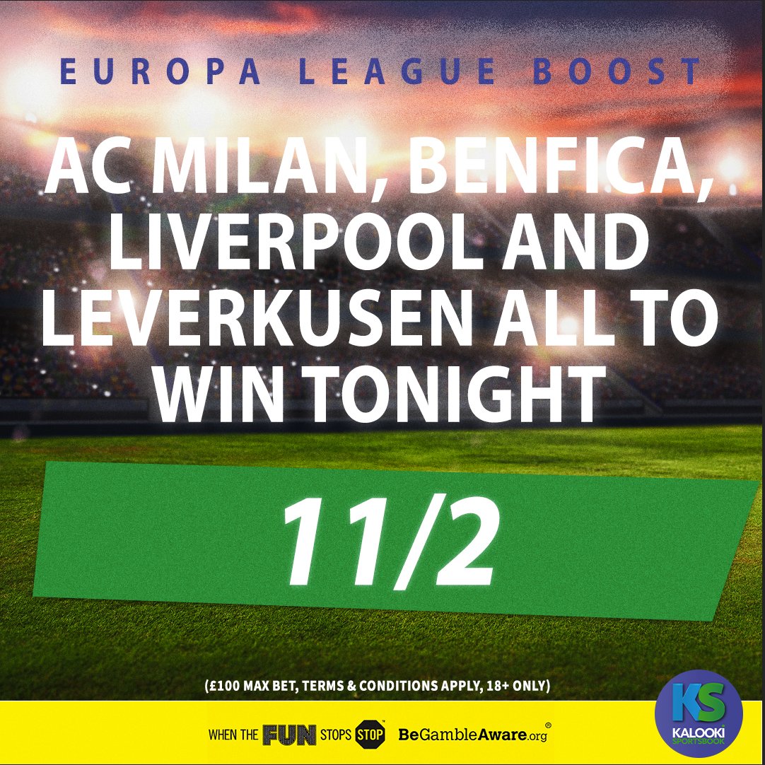 We have four #UEL quarter-finals to get stuck into this evening ⚽️ And we're boosting the home win four-timer to 11/2! 🇮🇹🇵🇹🏴󠁧󠁢󠁥󠁮󠁧󠁿🇩🇪 🔞 BeGambleAware.org T&Cs Apply - rb.gy/0y507