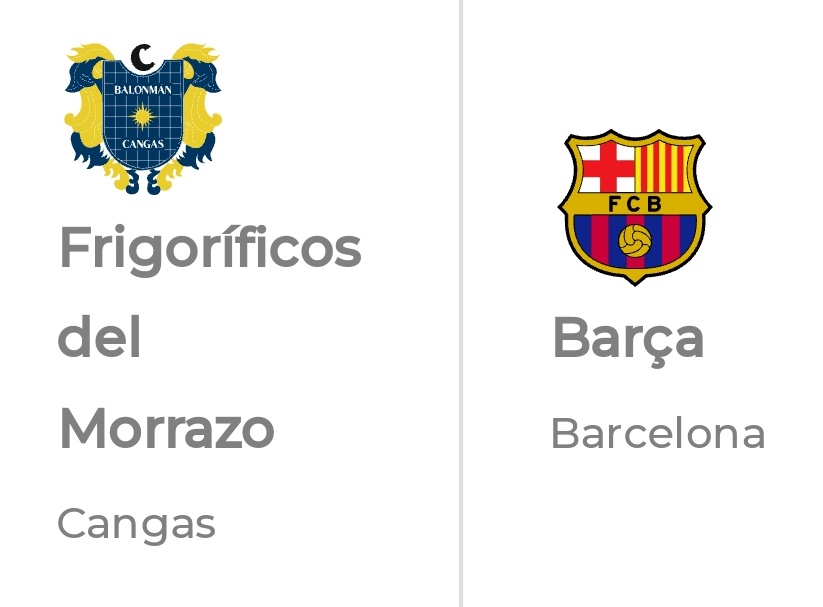 Esta é a lista de todos os equipos que se clasificaron de forma consecutiva para as tres últimas edicións da final a 8 da #copadelrey de balonmán:
-FC Barcelona (como vixente campión)
-<a href="/balonmancangas/">Balonmán Cangas</a>
FIN 😁