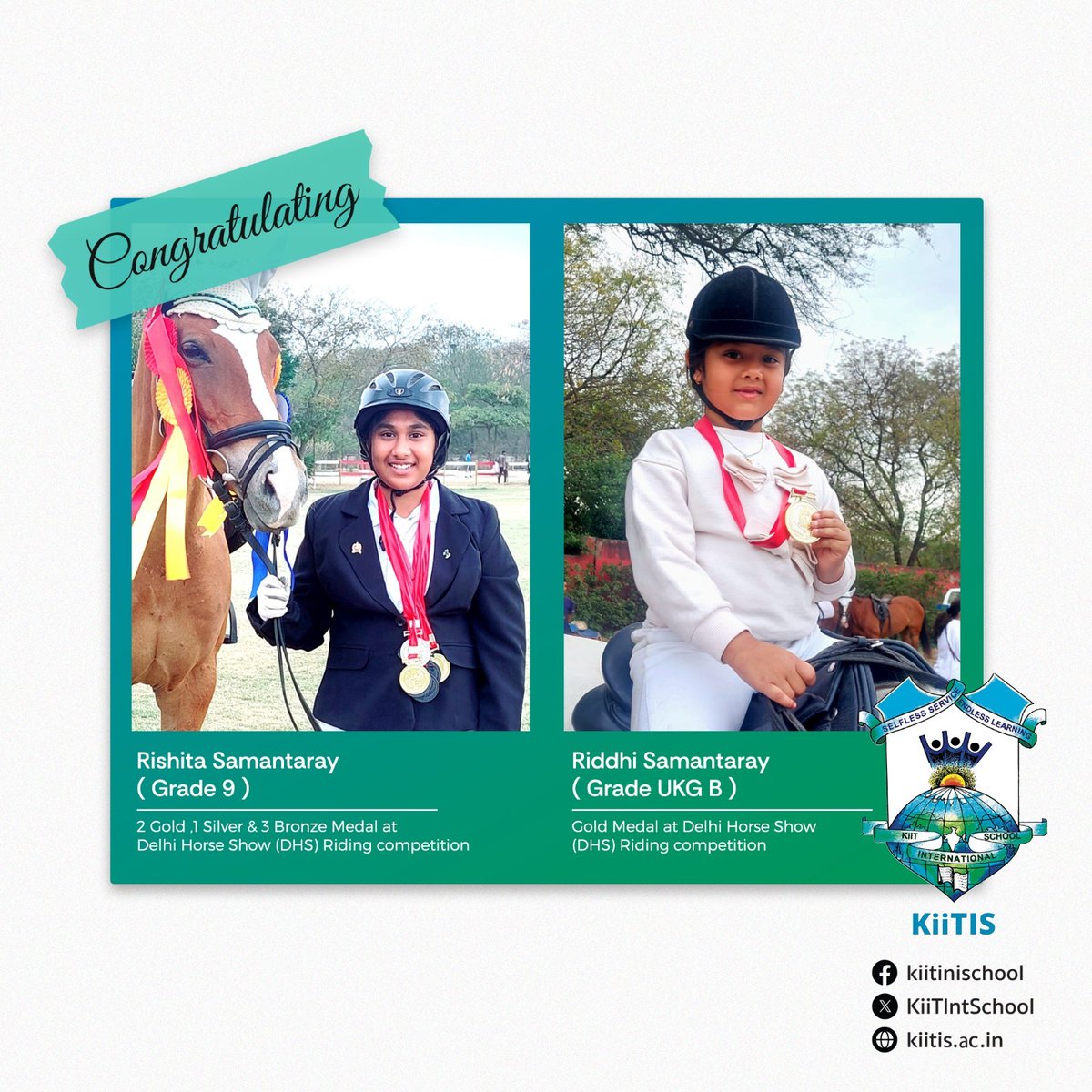 Heartiest congratulations to both Riddhi and Rishita for their outstanding performances, bringing glory to KiiT International School!

#DelhiHorseShow #Equestrian #Excellence #KiiTIS