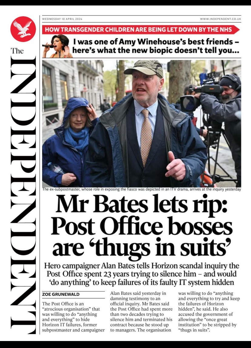 Employment law does not protect workers it protects employers #MrBates sums up the situation hiding in plain sight “#ThugsInSuits” #PostOfficeBosses 
Time for #OfficeOfTheWhistleblower #WhistleblowingBill ⁦@kevinhollinrake⁩ ⁦@MaryRobinson01⁩ ⁦@jogideon⁩