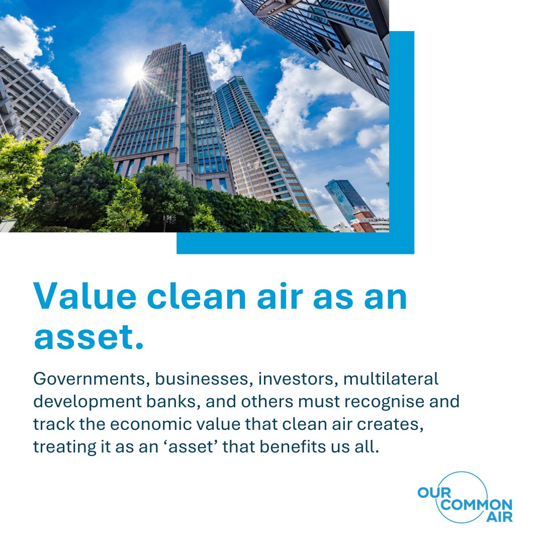 1⃣ Value clean air as an asset. ~1.2 billion workdays are lost globally each year due to air pollution, as per @OECD! Clean air is an asset that can improve health and productivity, and drive new models of economic growth. #WBGMeetings #IMFMeetings